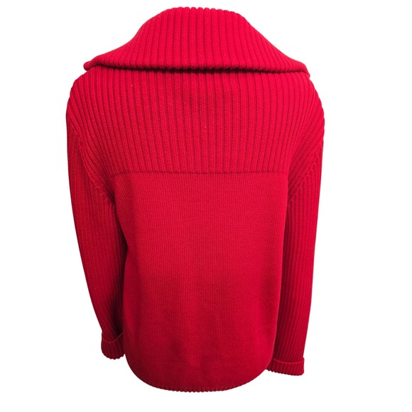 Y2K Pendleton Red cardigan sweater Ribbed Knit Women Medium sporty casual preppy - Picture 6 of 8
